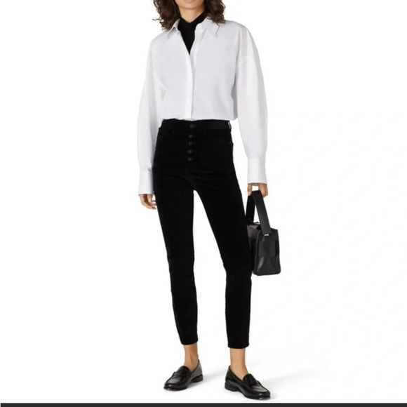 Dl 1961 Womens 25 Black Velvet Chrissy Ultra High Rise Skinny Instasculpt Pants - Picture 1 of 12